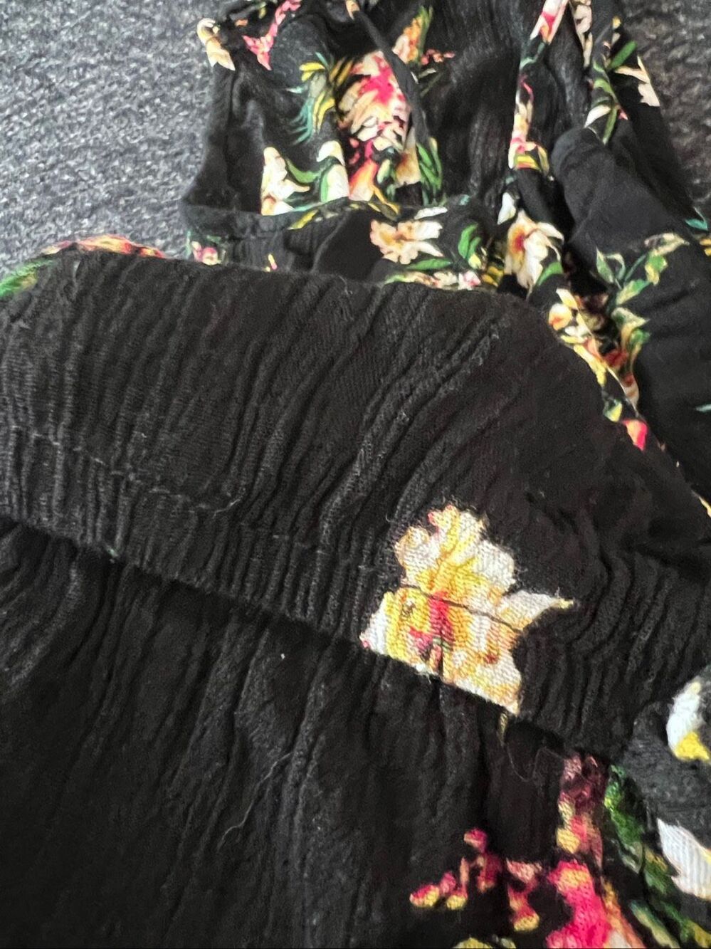 Ambiance Black Floral Print Romper - Size Small - Picture 10 of 10